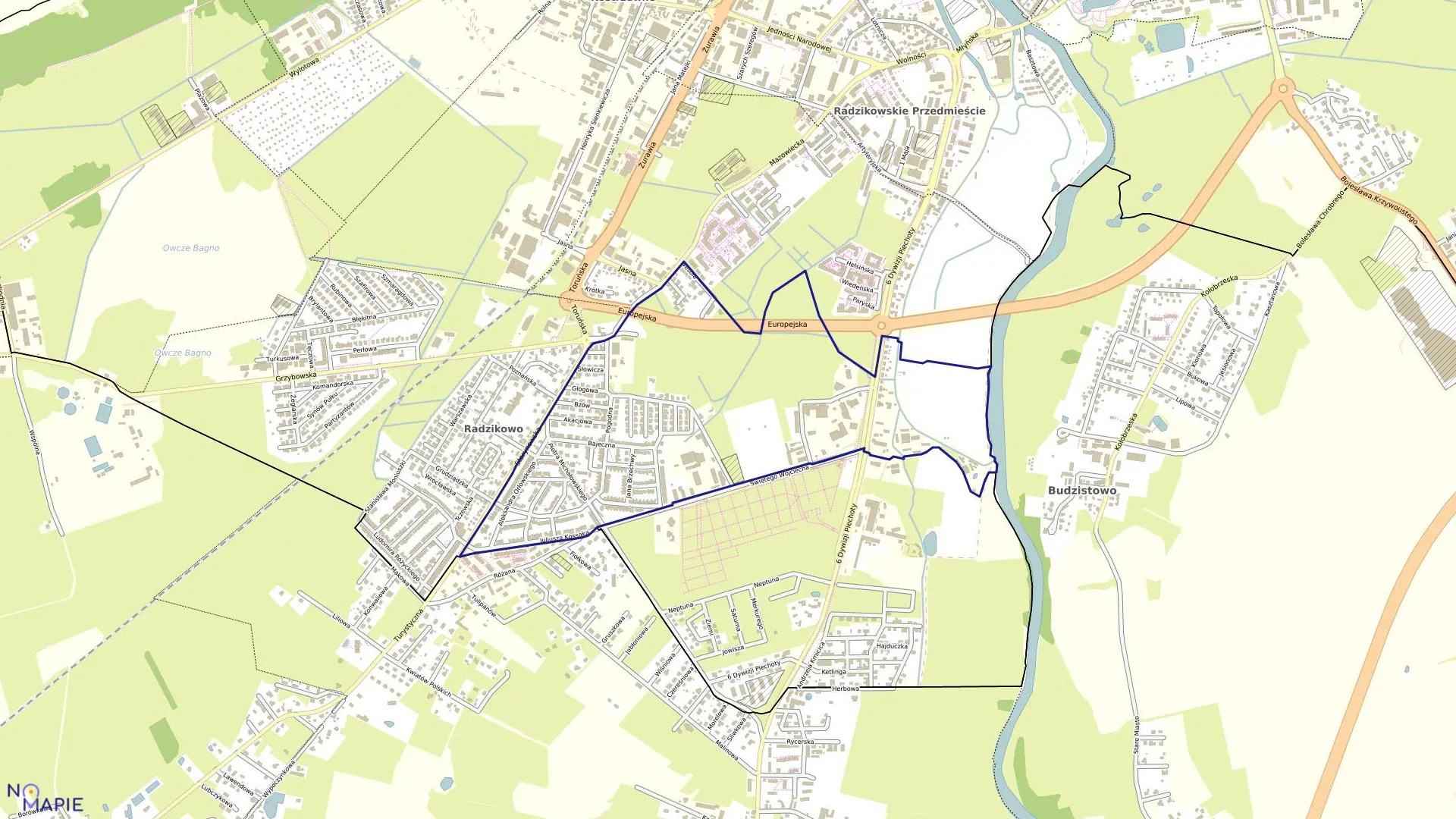 Mapa obrębu 17 w mieście Kołobrzeg